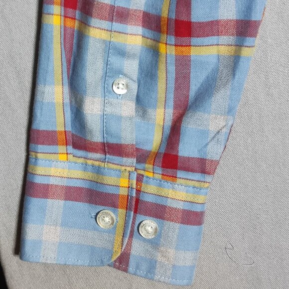 An Original Penguin by Munsingwear button down shirt men's sz M light blue check - Picture 9 of 11